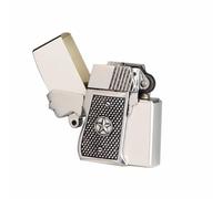 Briquet à kérosène Antique, Briquet Coupe-Vent rétro, Briquet Steampunk Cool for Homme, la Machine a Un Design d'armure de machinerie Lourde de la Seconde Guerre Mondiale (Noir)(Silver)