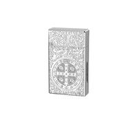 Briquet à kérosène Classique à Commande vocale Intelligent, sculpté à la Main, 4 Modes d'allumage, réservoir d'huile Transparent Visible, Cadeau Parfait for Les Hommes(Silver)