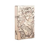 Briquet à kérosène en cuivre Pur sculpté à la Main, allumage par meule rétro, Briquet Portable Coupe-Vent à Couvercle Rabattable, adapté à la Collection/Cadeau