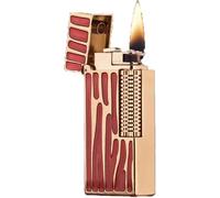 Briquet à Kérosène en Métal à L’Ancienne, Allumage De La Meule à Glissement Latéral, Kérosène Rechargeable, Flamme Nue Et Flamme Douce, Adapté à Une Utilisation, Red
