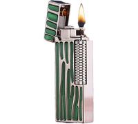 Briquet à Kérosène en Métal à L’Ancienne, Allumage De La Meule à Glissement Latéral, Kérosène Rechargeable, Flamme Nue Et Flamme Douce, Adapté à Une Utilisation, Green