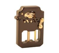 Briquet à kérosène en métal à l'ancienne, briquet d'allumage à engrenage de transmission à culbuteur, briquet à kérosène rechargeable, avec fenêtre d'observation du carburant, adapté à la nature sauva