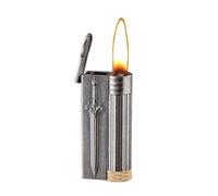 Briquet à kérosène intelligent à commande vocale rétro, plusieurs méthodes d'allumage, corps en métal gaufré, adapté for allumer des bougies, collectionner et offrir en cadeau(B)