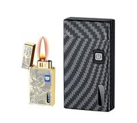 Briquet à kérosène intelligent à flamme douce, briquet à kérosène de tranchée, coupe-vent, cinq méthodes d'allumage rechargeables for bougies de voyage en plein air(Gray 2)