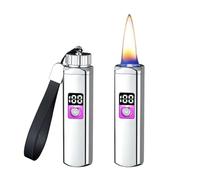 Briquet à kérosène intelligent, plusieurs méthodes d'allumage, avec verrouillage de sécurité, coupe-vent, portable en métal, adapté aux bougies, au camping et à l'extérieur(B)