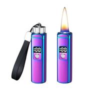Briquet à kérosène intelligent, plusieurs méthodes d'allumage, avec verrouillage de sécurité, coupe-vent, portable en métal, adapté aux bougies, au camping et à l'extérieur(C)
