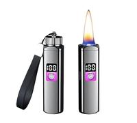 Briquet à kérosène intelligent, plusieurs méthodes d'allumage, avec verrouillage de sécurité, coupe-vent, portable en métal, adapté aux bougies, au camping et à l'extérieur(A)