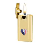 Briquet à kérosène intelligent, quatre modes d'allumage, briquet à flamme douce à commande vocale, briquet coupe-vent, réservoir de carburant transparent cool, adapté aux hommes et aux femmes comme ca