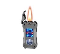 Briquet à kérosène multifonctionnel 2024, grande capacité, fenêtre d'huile visible, briquet en métal pratique, allumage par gravité par induction intelligent, briquet coupe-vent réutilisable (sans car