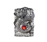 Briquet à kérosène rétro en Relief Fait à la Main, Couvercle à Rabat Classique, meule à l'ancienne, réutilisable, adapté à la Collection/décoration/Cadeau(Silver1)