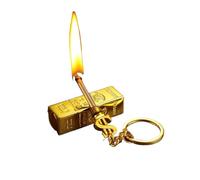 Briquet à kérosène rétro, porte-clés multifonctionnel en alliage de zinc, lingot d'or, petites allumettes, 10 000 fois for camping en plein air (sans carburant)