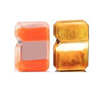 Briquet à kérosène vintage, briquet coupe-vent à flamme douce, avec un réservoir transparent rechargeable, adapté aux bougies de camping en plein air(Orange)