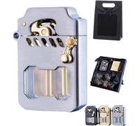 Briquet à kérosène vintage, briquet essence, briquet à rabat en métal transparent, briquet de tranchée en métal méca, briquet coupe-vent au kérosène vintage, briquet en métal vintage, adapté à la chem