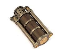 Briquet à kérosène Vintage en cuivre Pur Fait à la Main, Flamme Douce Coupe-Vent, allumage par meule de ponçage, réutilisable, Cadeau for Homme(Black2)