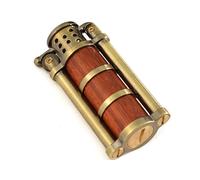 Briquet à kérosène Vintage en cuivre Pur Fait à la Main, Flamme Douce Coupe-Vent, allumage par meule de ponçage, réutilisable, Cadeau for Homme(Bronze1)