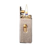 Briquet à kérosène Vintage en métal, Flamme Douce Classique, Rechargeable, idéal for Les Voyages en Plein air.(Silver)