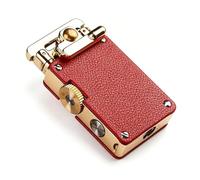 Briquet à pétrole à bascule de style rétro, coupe-vent, avec une flamme douce, livré avec un étui en cuir, réutilisable, idéal comme cadeau for les hommes et les femmes.(B)