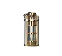 Briquet à pétrole Antique Petit et Portable, réservoir de Carburant Transparent d'allumage de meule, Exquis et Simple, très approprié for Offrir en Cadeau et Collectionner (Or)(Metallic)