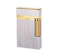 Briquet à pétrole Classique en cuivre Pur, à clapet, Briquet Haut de Gamme for Homme en métal gravé rétro, allumage latéral Coulissant, idéal for Offrir ou Collectionner.(Silver2)