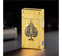 Briquet à pétrole intelligent à flamme douce, corps en métal gaufré, plusieurs méthodes d'allumage, fenêtre de gaz transparente à LED, réutilisable, chargement USB.(B)