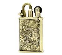 Briquet à pétrole Vintage en Laiton gravé à la Main avec Un Magnifique allumeur à Roue en Silex et Une Flamme Douce, Un Objet de Collection décoratif et Un Excellent Cadeau for Les Hommes.(Brass4)