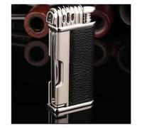 Briquet à pipe multifonctionnel 4 en 1, véritable flamme douce, rechargeable, coupe-vent, briquet au butane for hommes avec 3 outils de nettoyage de tuyaux, cadeau d'anniversaire unique for hommes ( C