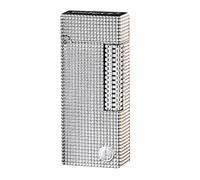 Briquet à silex en métal texturé de luxe, 3 finitions métalliques - Gris canon, argent, or (argenté)