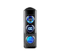 Briquet à triple flamme à affichage intelligent, flamme à triple jet, coupe-vent, fenêtre d'air transparente, butane rechargeable, flamme réglable(F)