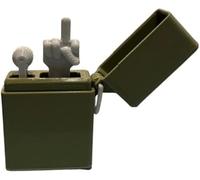 Briquet Amusant avec Doigt d'honneur, Nouveauté Surprise Pop-up, Imprimé en 3D, for La Décoration De La Maison, du Bureau Ou De La Table(Green)