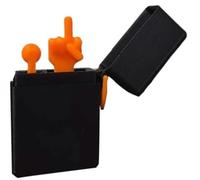 Briquet Amusant avec Doigt d'honneur, Nouveauté Surprise Pop-up, Imprimé en 3D, for La Décoration De La Maison, du Bureau Ou De La Table(Black)