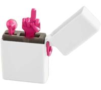 Briquet Amusant avec Doigt d'honneur, Nouveauté Surprise Pop-up, Imprimé en 3D, for La Décoration De La Maison, du Bureau Ou De La Table(White)