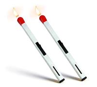 Briquet au butane en forme d'allumette, présente une conception à flamme nue, est rechargeable, a une fonction lumineuse et une fenêtre de carburant transparente(Pack de deux)(B)