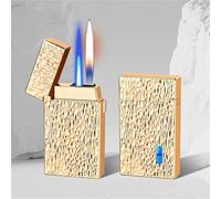 Briquet au butane intelligent, plusieurs méthodes d'allumage, mode double flamme, coupe-vent, réglable, adapté aux hommes, aux papas, à la collection des maris(H)