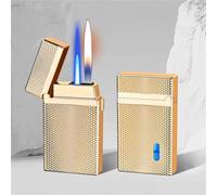 Briquet au butane intelligent, plusieurs méthodes d'allumage, mode double flamme, coupe-vent, réglable, adapté aux hommes, aux papas, à la collection des maris(B)