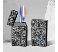 Briquet au butane intelligent, plusieurs méthodes d'allumage, mode double flamme, coupe-vent, réglable, adapté aux hommes, aux papas, à la collection des maris(G)