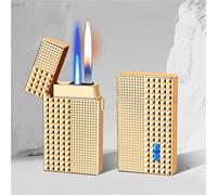 Briquet au butane intelligent, plusieurs méthodes d'allumage, mode double flamme, coupe-vent, réglable, adapté aux hommes, aux papas, à la collection des maris(E)