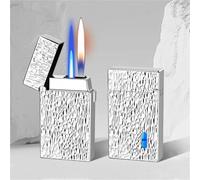 Briquet au butane intelligent, plusieurs méthodes d'allumage, mode double flamme, coupe-vent, réglable, adapté aux hommes, aux papas, à la collection des maris(J)