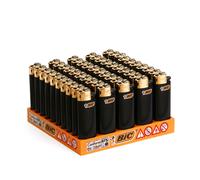 BIC J25 Lot de 50 mini briquets avec roues de friction Doré