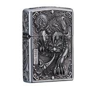 Briquet cadeau style chinois remplaçable pour Zippo (étui uniquement), taille de l'insert compatible 3,5 cm x 1,2 cm x 5 cm, étui allume-cigare (style 4)
