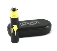 Briquet Clipper en Métal Collection Aigle Motard Doré - Rechargeable