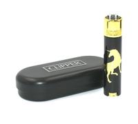 Briquet Clipper en Métal Collection Unicorn Gold - Rechargeable