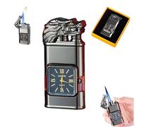 Briquet Coupe-Vent avec Lunette de Montre Vintage, Torche à Flamme à Jet, Briquet Beckon d'automne, briquets à Flammes Coupe-Vent, adapté for l'extérieur, Le Camping, Les Cadeaux for Hommes (Color :