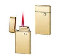 Briquet coupe-vent intelligent, quatre méthodes d'allumage, y compris la commande vocale, la flamme à jet, la conception à bascule, la flamme réglable, le cadeau for homme(Gold)