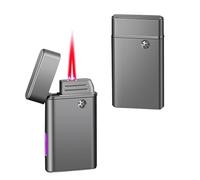 Briquet coupe-vent intelligent, quatre méthodes d'allumage, y compris la commande vocale, la flamme à jet, la conception à bascule, la flamme réglable, le cadeau for homme(Black)