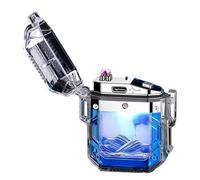 Briquet coupe-vent sans flamme, design étanche, affichage LED de puissance, idéal pour barbecue et utilisation en extérieur, excellent cadeau pour homme, réutilisable et respectueux de l'environnement