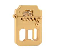 Briquet d'allumage à pignon d'entraînement à Bascule, Briquet à kérosène en métal à l'ancienne. Convient for la Nature, Les Voyages, Le Camping (Hors Carburant).(Gold)