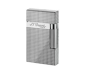 Briquet de Luxe s.t. dupont Ligne 2 Argent Motif Pointe de Diamant