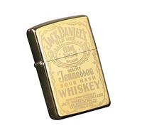 Briquet de style chinois des cadeaux, remplaçable pour Zippo (étui uniquement), taille de l'insert compatible : 3,6 cm x 1,2 cm x 5 cm, boîtier allume-cigare (doré)
