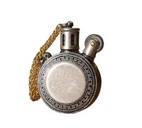 Briquet de tranchée vintage, briquet à kérosène antique, coupe-vent rétro flip portable rechargeable adapté aux voyages de camping en plein air(Silver)