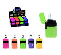 Briquet Double Flamme Tempete Reglable Rechargeable - Modele 4 Violet FLUO - 202